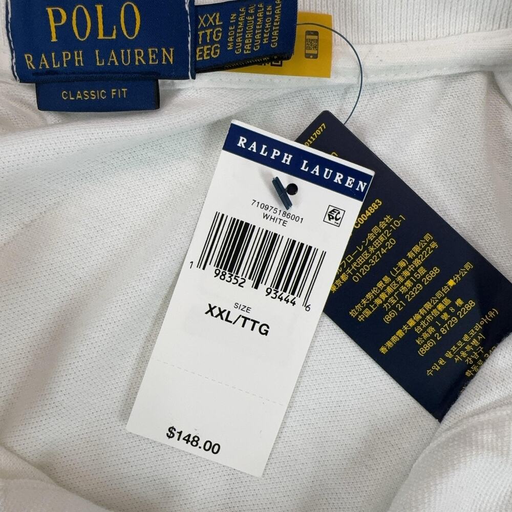 PRL Côte d'Azur Graphic Polo Shirt 2XL White Classic Fit Polo Ralph Lauren - Picture 8 of 13